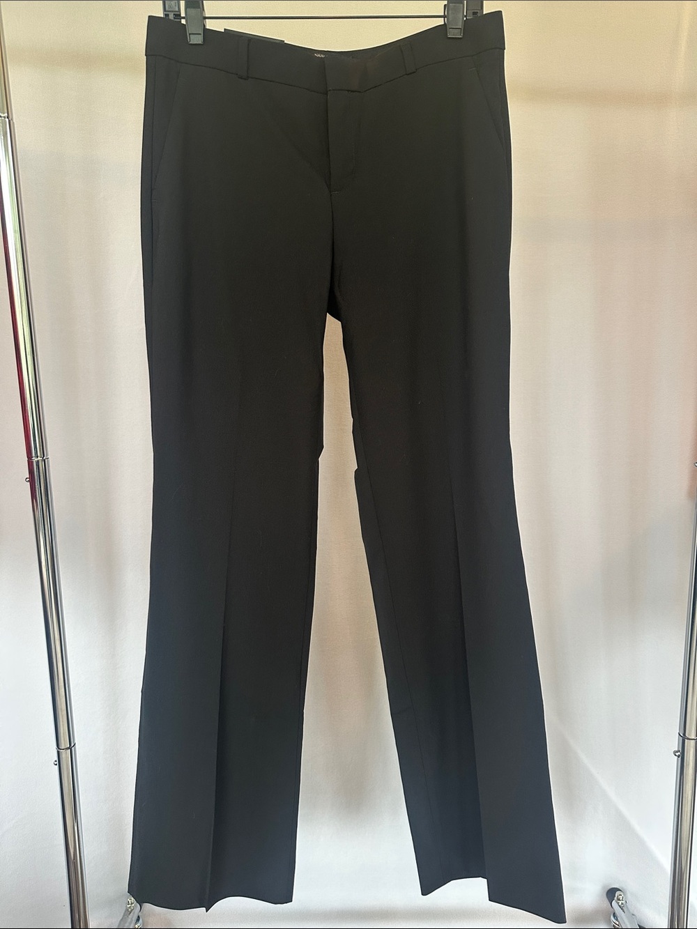 NWT Banana Republic Logan Black Tailored Wool blend Dress Pants 6 - Picture 2 of 9
